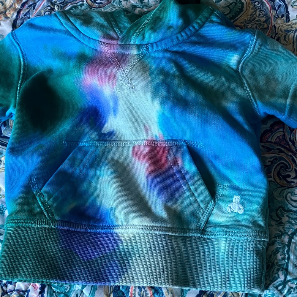 GAP Kids' Blue and Green Tie-Dye Hoodie - Picture 7 of 7